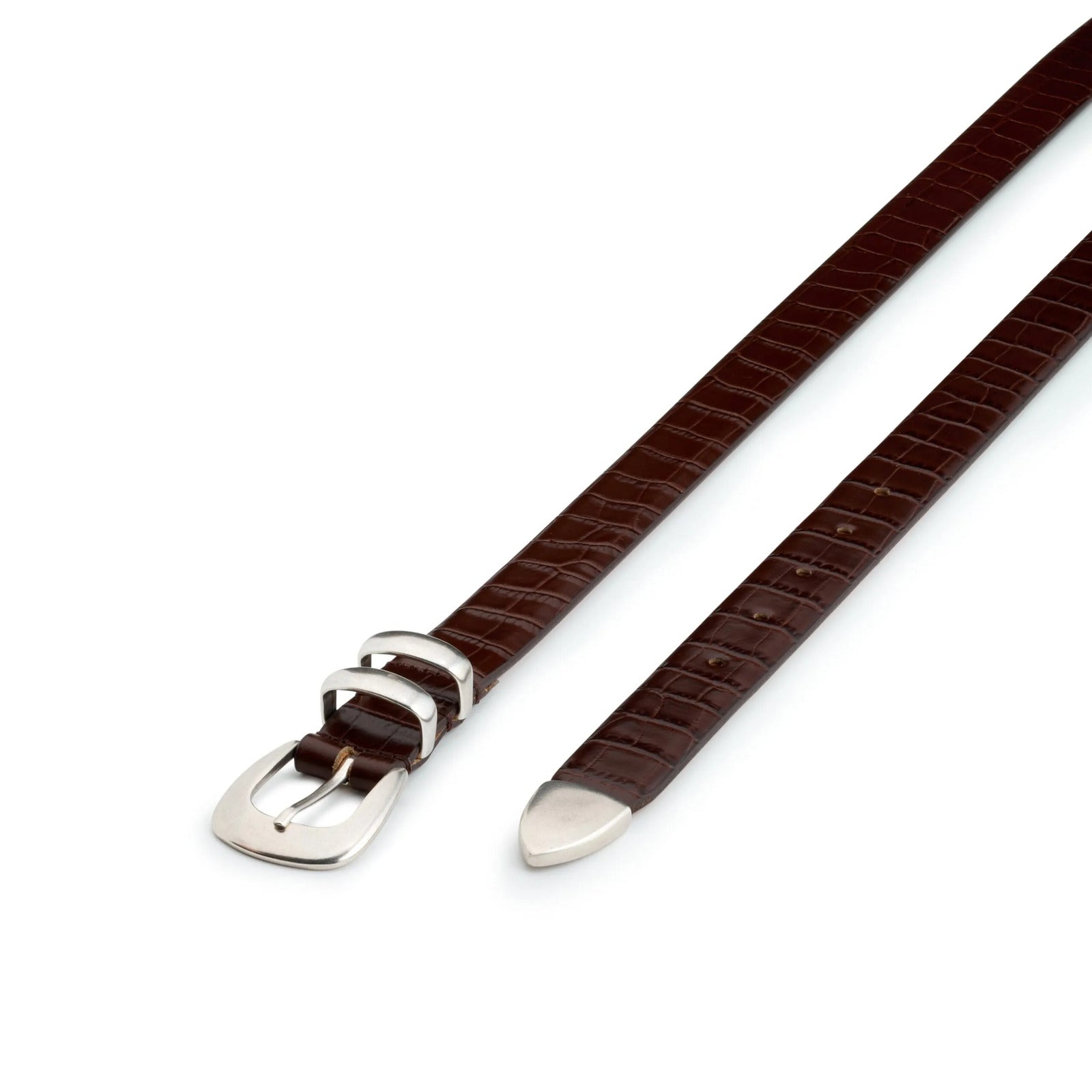 Silver Ostrich – Luxury belts made in Italy – Coconuts Brown Belt4