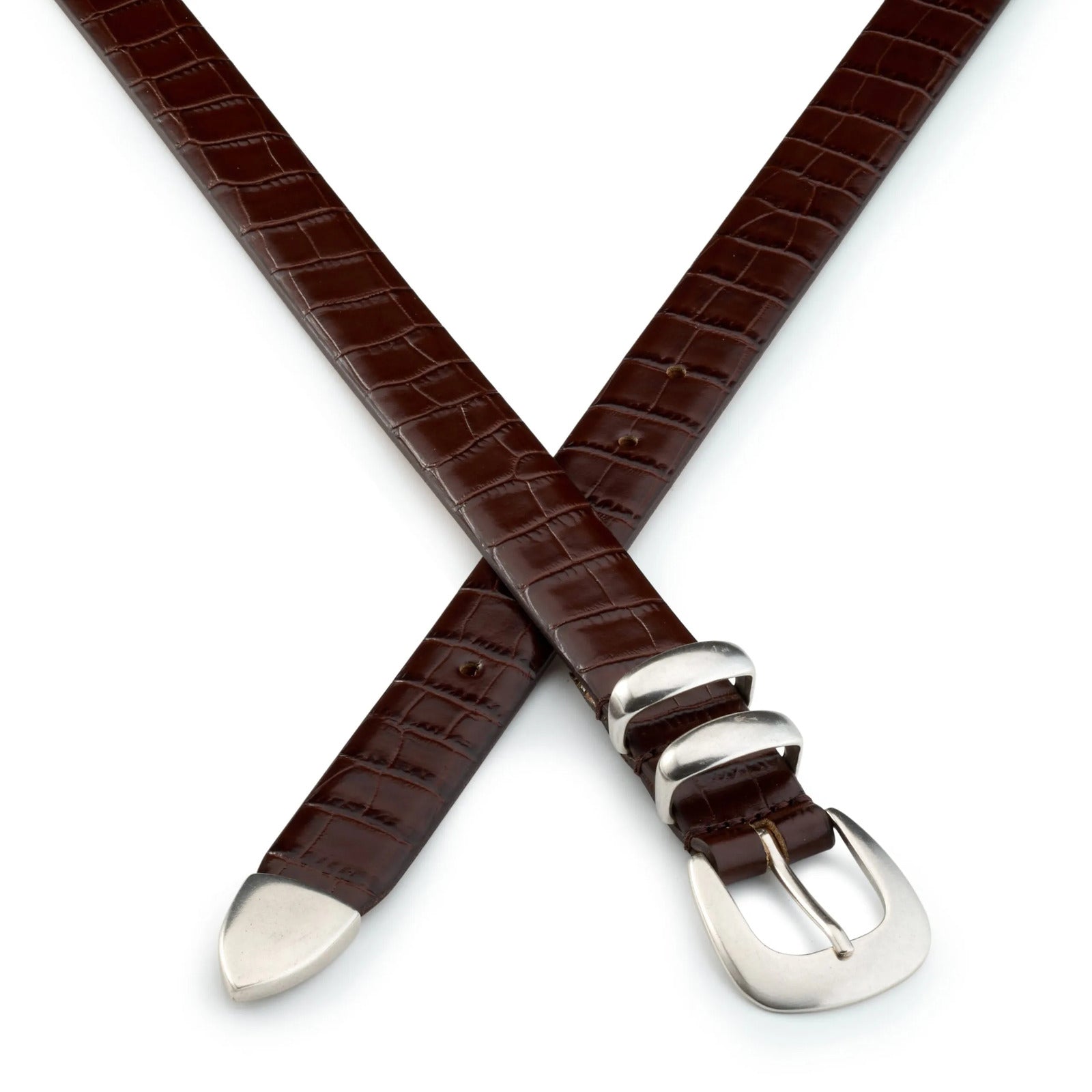 Silver Ostrich – Luxury belts made in Italy – Coconuts Brown Belt5