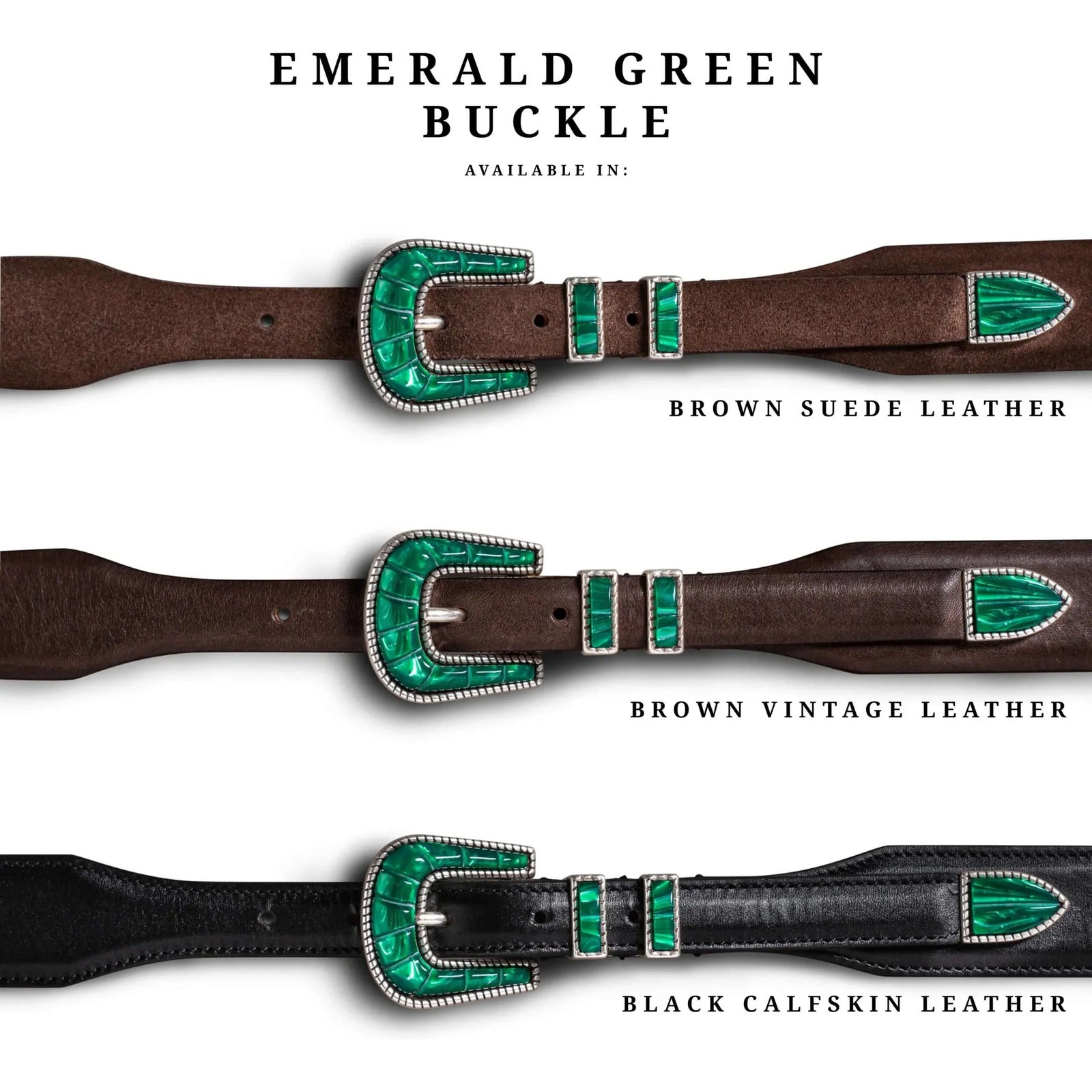 Silver Ostrich Luxury Belts made in Italy – Crazy Color Collection-Temerald Green Buckle