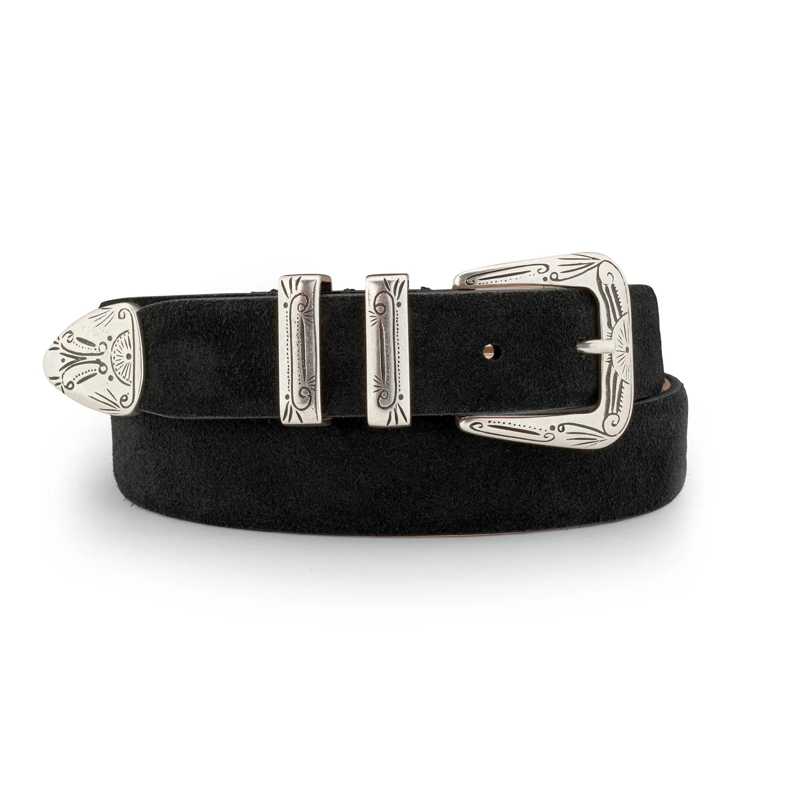 Silver Ostrich - Luxury belts made in Italy - Gipsy Black Suede