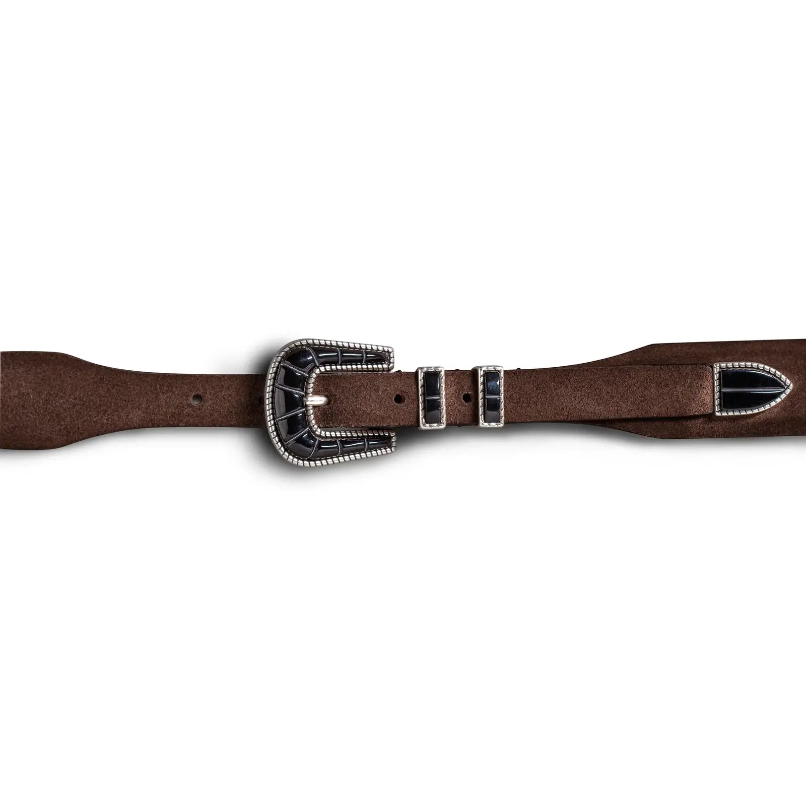 Crazy Color Black Belt – Designer Leather | Silver Ostrich