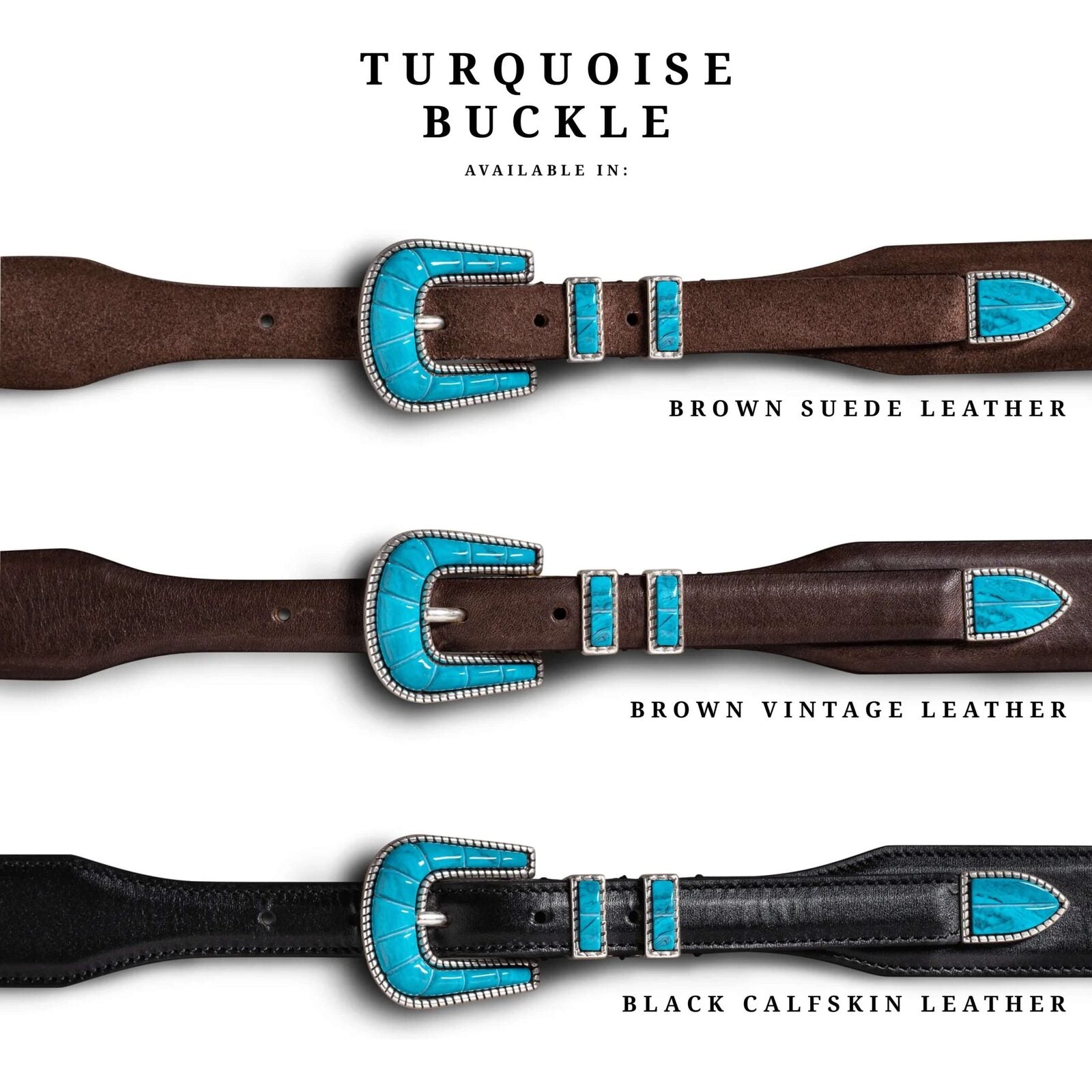 Silver Ostrich Luxury Belts made in Italy – Crazy Color Collection-Turquoise Buckle