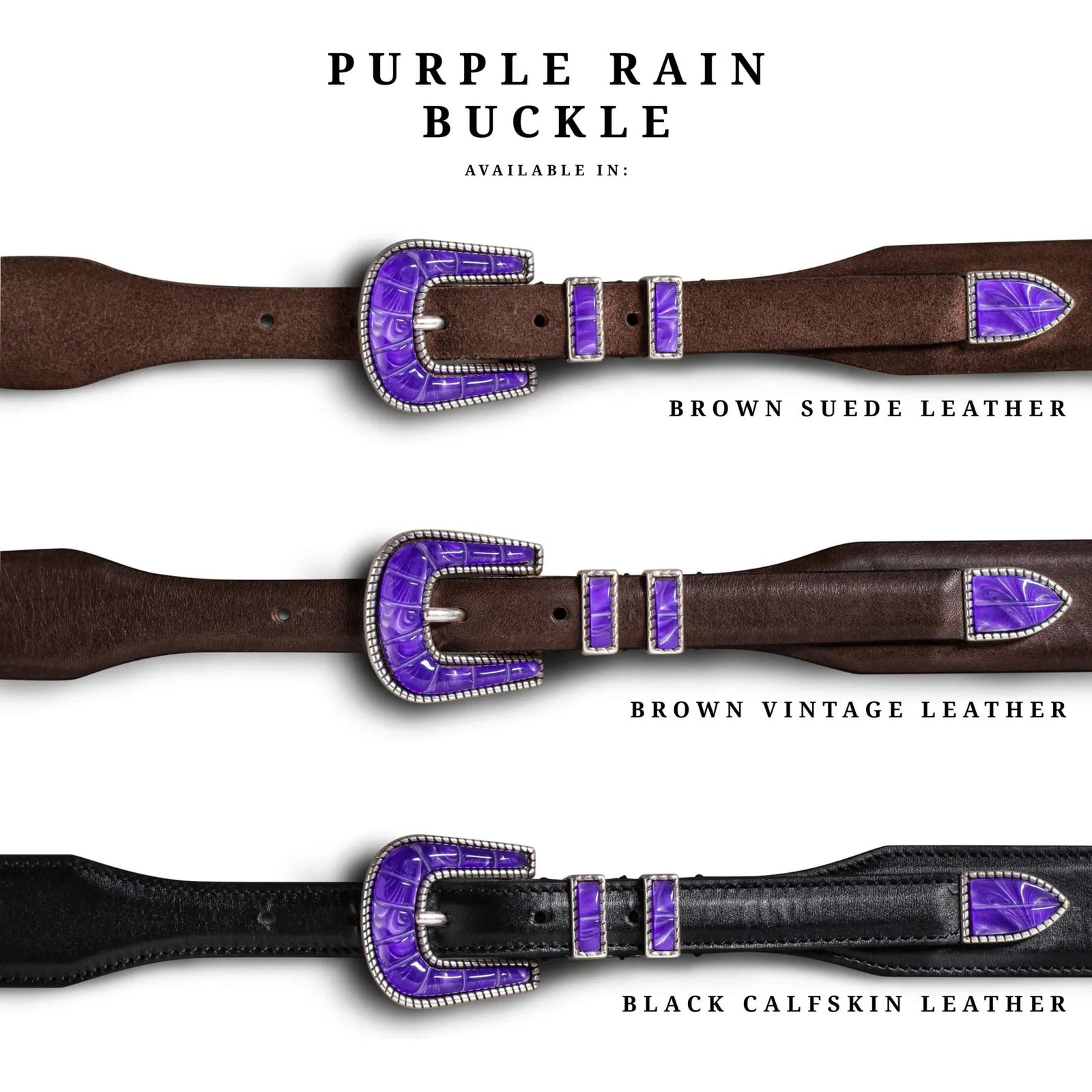 Silver Ostrich Luxury Belts made in Italy – Crazy Color Collection-Purple Rain Buckle