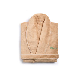 SILVER OSTRICH BATHROBE - Almond
