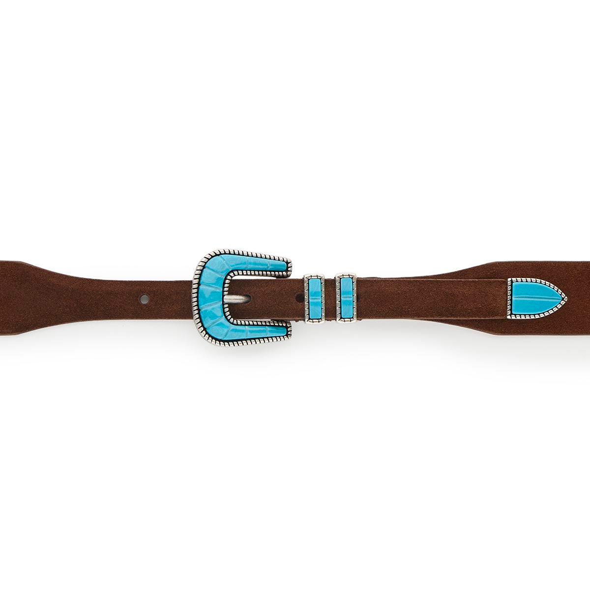 Crazy Color Turquoise Belt – Statement Leather | Silver Ostrich