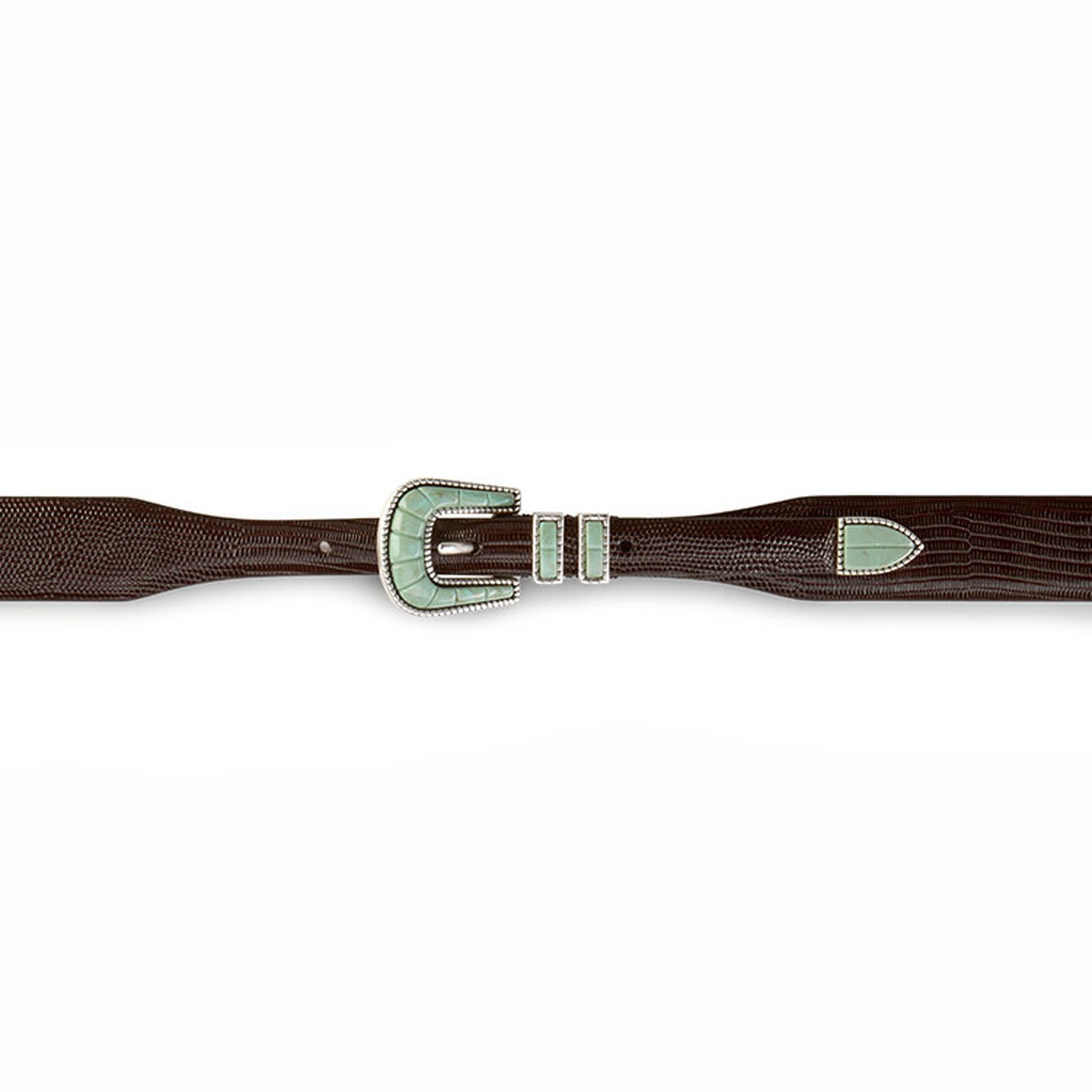 Crazy Color Soft Turquoise Belt – Designer Style | Silver Ostrich