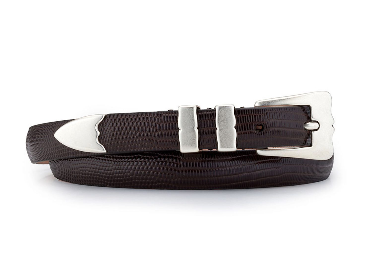 Brown embossed Lobster luxury belt, front face, 2k px