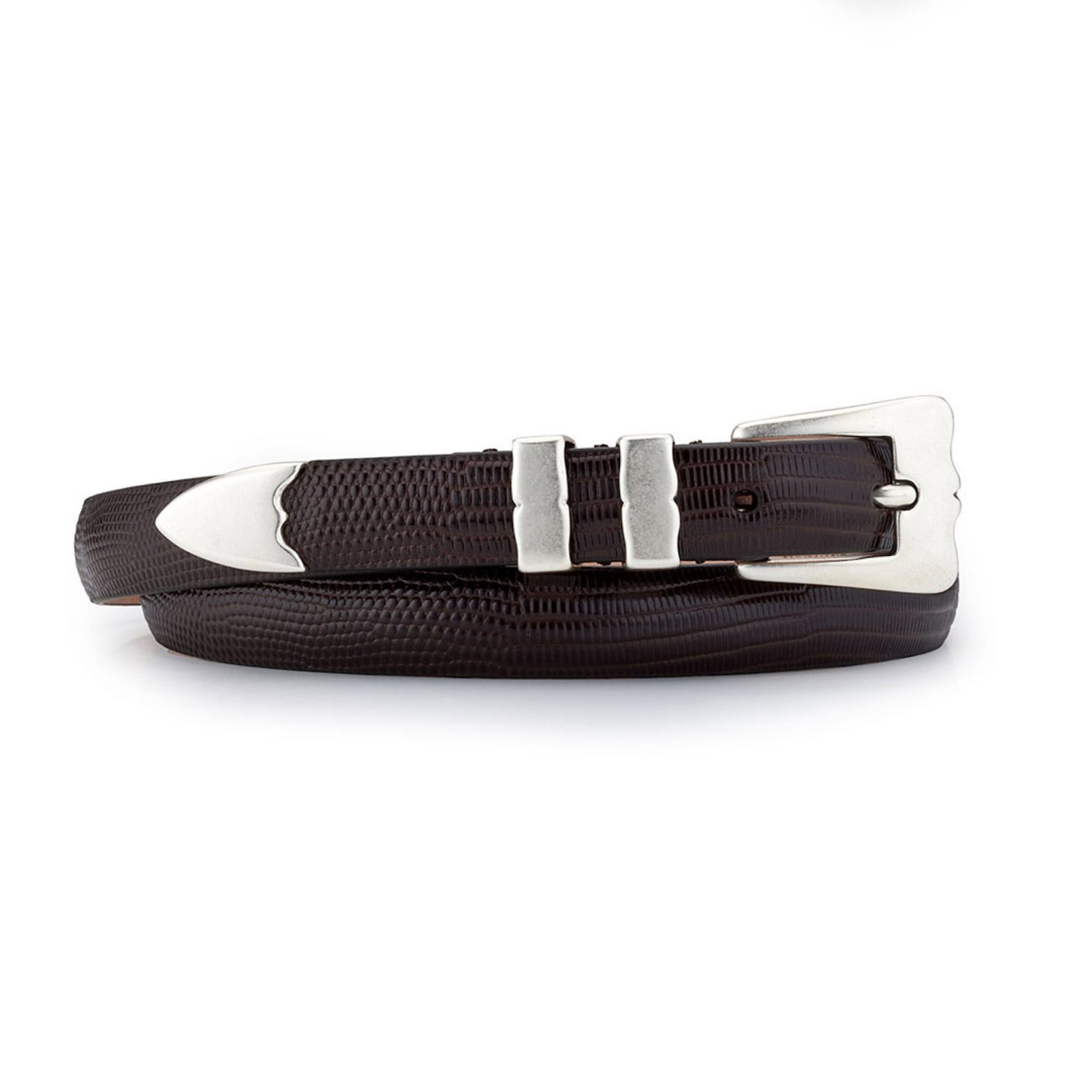 Brown embossed Lobster luxury belt, front face, 2k px